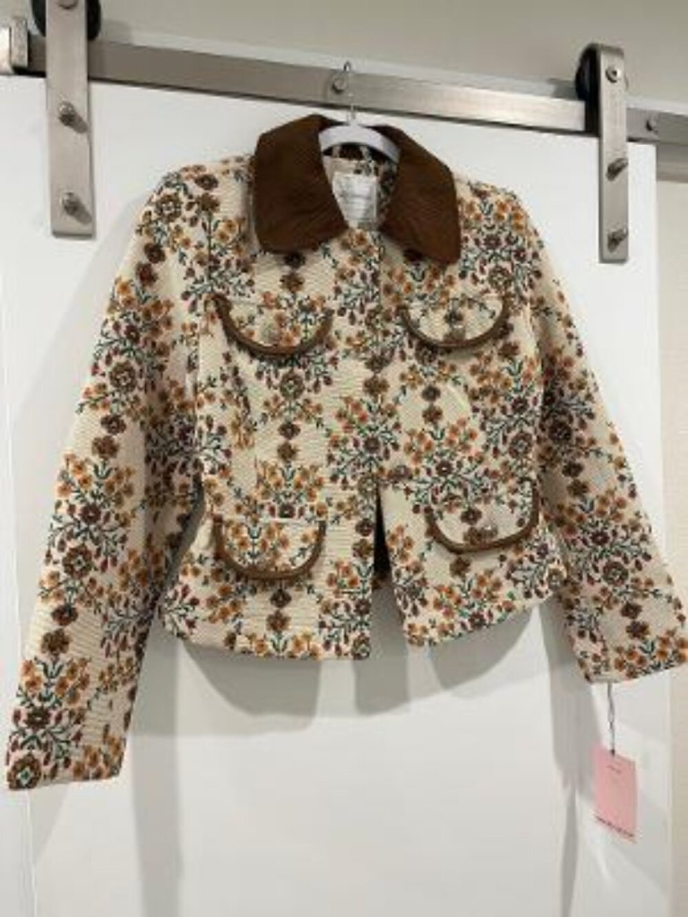 Avec Les Filles Floral Long Slim Four Pocket Jacket - Picture 7 of 10